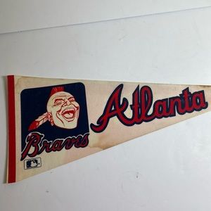 Vintage 80s MLB Atlanta Braves Pennant
